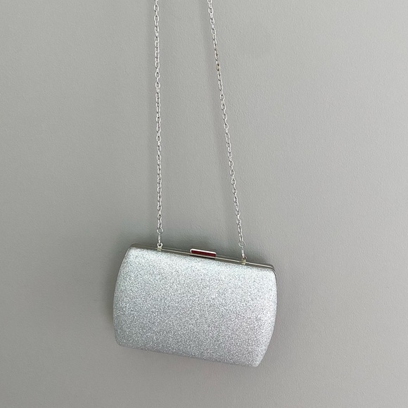 Charming Charlie, glittery silver bag - Picture 1 of 7